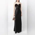 RACHEL GILBERT Skye draped silk-satin crepe blend gown NWT SZ 10