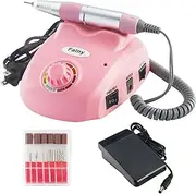 Fainy 30000RPM Pro Electric Nail Drill Machine Finger Toe Nail Care Pedicure Manicure Kits File Drill Bits Sanding Band with Foot Pedal,Set Low Noise Low Vibration Au Plug