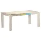 Solid Mango Wood Dining Table White Dinner Table 120x60x76/180x90x76 cm vidaXL