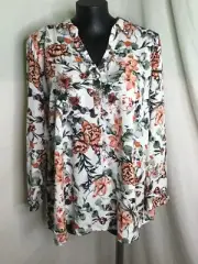 AUTOGRAPH OFF WHITE "ORIENTAL" PLACKET FRONT SHIRT TOP SZ 24-NEW STOCK JUST IN!!