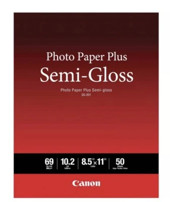 Canon Plus Semi-Gloss Photo Paper (8.5x11"), 50 Sheets #1686B063