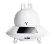 F34 Creative Cute Rabbit Shape Small Alarm Clock Colorful Wake-up Lamp Charging Cartoon Desktop Led Bedside Clock Decoration Clock