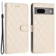 For Google Pixel 8 Stitching Line Rhombus Leather Phone Case Cell Phone Wallet Stand Cover