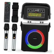 Karaoke Machine for Adults and Kids, Bluetooth Karaoke Speaker with 2 Wireless