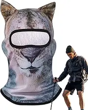 Animal Head Cover, Animal Neck Cover with Ears, Windproof Cycling Headgear, Funny Ski Protector, Halloween Hat for Bars & Festivals, 20.87-25.2 Inches, 45g