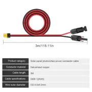 0.6M/1.5M/3M XT60 Adapter to Female Plug Solar Connector Charge Extension Cable