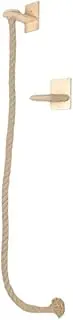 AIMALL Deluxe Cat Climbing Rope Rack, Solid Wood Large Cat Ladder with Jumping Platform, Durable 59in Rope Ladder for Active Cats, Easy Installation