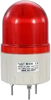 MGTCAR Led Alert Lamp SV-JS80 Alarm Light with Buzzer 12V/24V/220V Strobe Warning Red/Green/Blue/Yellow Small Tower Light Waterproof(Red Buzzer AC220V)