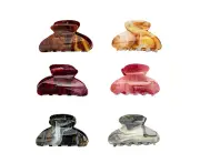 6PCS Medium 2.6 Inch Claw Hair Clips for Women Tortoise Barrettes Acrylic Hair Jaw Clips Clamp Celluloid Leopard Print Hair Clips for Thin Fashion Design