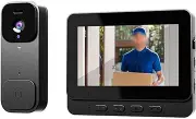 Ligente Video Intercom Wireless 4.3 Inch Large Screen Two-Way Intercom, HD Video Monitor for Home Intercom, Type-C