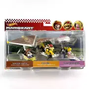 Hot Wheels MarioKart 3-Pack Tanooki Mario, Bowser, and Princess Peach
