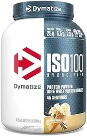 Dymatize Nutrition - ISO 100 100% Hydrolyzed Whey Protein Isolate Powder Gourmet Vanilla - 3 lbs.