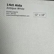 Fourteen (14) count Antique White Aida Cross Stitch Cloth 12”X18” Sewing New