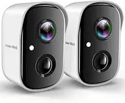 Wireless Cameras for Home/Outdoor Security, Battery Powered 1080P HD WiFi Security Cameras Wireless Outdoor with Spotlight, AI Motion Detection, Color Night Vision, SD/Cloud-2 Pack