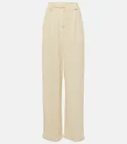 [Magda Butrym] Magda Butrym High-rise bouclé wide-leg pants AU 14 white