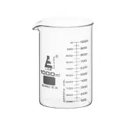 Eisco Labs 1000ml Beaker, Low Form, Dual Scale - ASTM - Borosilicate Glass