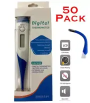 50 pack - Digital Thermometer for Adult Baby Kids LCD Fahrenheit or Celcius