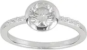 [Aura by TJM] Sterling Silver Round Cut 1.40 cts White CZ Bridal Wedding Ring