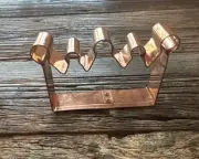 Crate & Barrel Large Copper Cookie Cutter Royal Crown Kings Hat NEW
