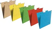 Original Falken UniReg. Suspension Files Made in Germany Recycled Cardboard for DIN A4 Open Sides Assorted Colours Blue Angel Ideal for Loose Leaf Filing in The Office and The Authority Pack of 5
