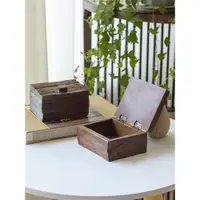 在飛比找ETMall東森購物網優惠-東南亞木質桌面名片盒實木收納盒創意復古首飾盒牙簽盒桌面棉簽盒