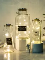 創意漂流瓶許愿瓶木塞LED燈心愿瓶裝折星星玻璃夜光裝飾禮物瓶子