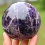 760g Dream Amethyst Ball Natural Carved Reiki Crystal Sphere Christmas gift