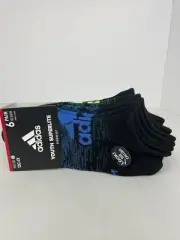 adidas Youth Superlite Aeroready Lightweight Black 6 Pair No Show 13c-4y