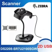 Zebra DS2208-SR7U2100SGW 2D USB Handheld Corded Barcode Scanner Imager w/ Stand