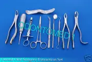 SET OF 10 PCS ORAL DENTAL EXTRACTION KIT+EXTRACTING FORCEPS#150+151+210H EX-331
