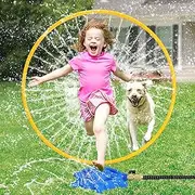 Toddler Water Sprinkler with Roating Spray Nozzles Attaches to Garden Hose Kids Sprinklers Outdoor Toys 1-3 2-4 Summer Outside Backyard Games Fun Water Play Toys for Kids ages 3-5 4-8 Boys Girls Gift