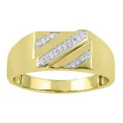 Men's Ring with 0.10ct of Diamonds in 9kt Yellow Gold