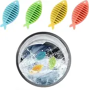 Kaseremy Washing Ball for Washing Machine, 4 Pieces Fish Shape Dryer Balls, Washing Balls, Rubber Washing Ball for Laundry Drum, Reduce Wrinkles and Clamp