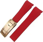 [FULNES] 20mm 21mm 22mm Rubber Watchband Fit For Rolex Submariner GMT Master Daytona Silicone Strap Black Watch Band Bracelet