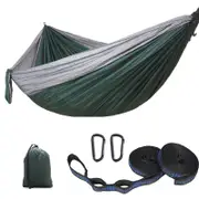 Nevenka Camping Portable Hammocks with 2 Tree Straps for Travel Beach Backyard-Gray/DarkGreen