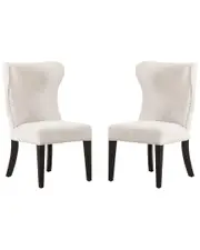 Pasargad Home Elara Design Upholstered 2pc Dining Chair Set