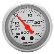 Autometer Ultra Lite Boost/Vacuum Gauge Mechanical - 10 Feet, 30 inHg/30 PSI, 2 1/16 Inch, AU4303