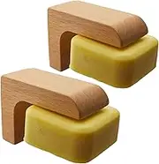 2sets Wood Magnetic Bar Soap Holder for Shower Wall,Magnet Air Dry Soap Saver Self Draining, Eco-Friendly Wooden Soap Dish for Soaps & Beard Shampoo Bars
