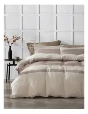 [Dreamaker] Herringbone Quilt Cover Set in Natural Cream