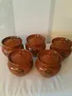 Vintages Glazed Clay Baking Stewing Stoneware Ramekin Cooking Pots (5) with Lids