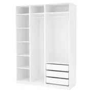 PAX wardrobe combination, white, 175x58x236 cm
