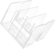 ARTIBETTER Transparent File Document Storage Rack Vertical Bookshelf Organizer for Office Home Classroom Library Book Holder for School Supplies and File Storage
