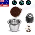 4X Stainless Steel Refillable Reusable Coffee Capsule Pods Filter for Nespresso