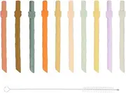 Pack of 10 Silicone Straws with Straw Cleaning Brush, Reusable Straws, 10 mm Straws, BPA-Free, 13.8 cm
