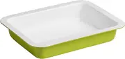 Premier Housewares Roasting Tins Baking Tins and Trays Lime Green/White Carbon Steel Baking Tray Non Stick Oven Tray 33 x 26 x 8 cm