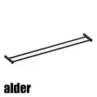 AVVA Round Double Towel Rail - 800mm - Matte Black