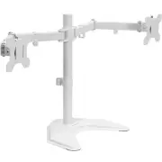 Vivo Dual Monitor Mount, Free-Standing, 2 Screens Up To 32", Max Vesa, White