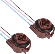 Zikefest 2PCS 3156 3157 Pre-Wired Harness Sockets, Car LED Bulb Light Socket, Bulb Pigtail Socket Plug Connectors for Turn Signal Bulb Brake/Tail Light, Daytime Running Lights Bulbs Socket Adapters