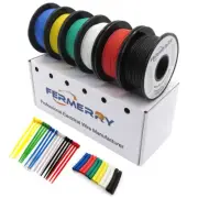 Carrete de alambre trenzado de 18 AWG, 10 pies cada uno, 6 colores