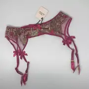 Agent Provocateur Lysianne Fuchsia Gold Suspender AP4 Large NWT $285